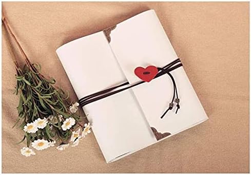 TEMKIN Photo Album Leather Creative Handmade Couples Album Baby Growth Album (Color:White (Small))