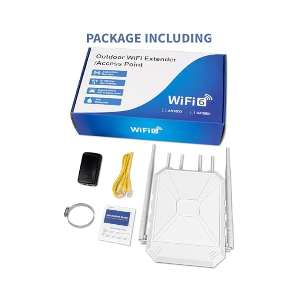 AX1800 Outdoor WiFi Extender, IP67 Weatherproof Outdoor Wireless Access Point, Supports Extender/AP/Repeater, Dual Band High Power Long Range Outdoor WiFi Extenders Booster for Farm Backyards Garages - Image 8