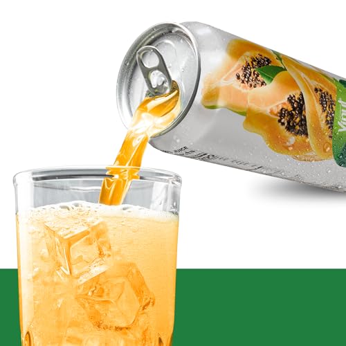 Image of VINUT 100% Papaya Juice, No Added Sugar, Not From Concentrate, 16.9 fl oz (500 mL) Can, Pack of 6