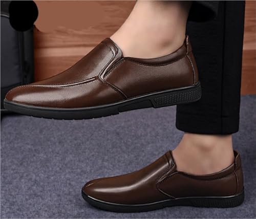 Simple Stitching Details Loafer Shoes Lightweight Flat Heel Leather Party Slip On Mens Loafers2