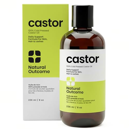 Castor Oil 100 % Pure – 8 oz Cold‑Pressed & Hexane‑Free | Hair, Scalp, Lashes & Skin...