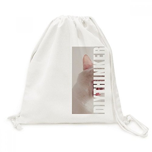 Voyage sacs shopping en toile avec photographie chat blanc sauvage au design fier