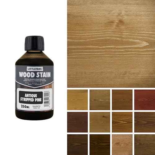 Littlefair's Wood Stain Water-Based - (Antique Stripped Pine) – Non-Toxic, Eco-Friendly & Quick Drying - Easy-to-Apply, Concentrated Formula for All Wood Types – 250ml