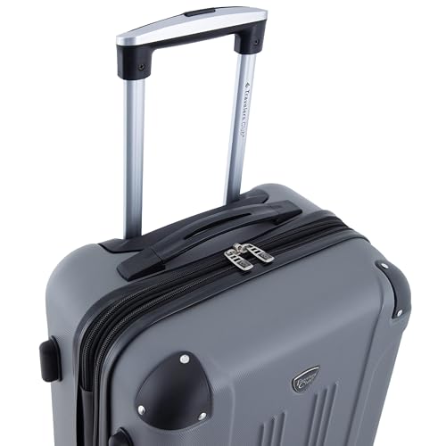 Image of Travelers Club Chicago Hardside Expandable Spinner Luggage, Charcoal, 20 inch(22in with wheels) Carry-On