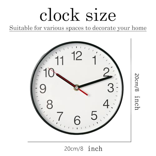 Spinaround Wall Clock, Modern Wall Clocks Battery, Silent Non-Ticking Analog Classic for Office, Home, Bathroom, Kitchen, Bedroom, School (Black, - Image 6