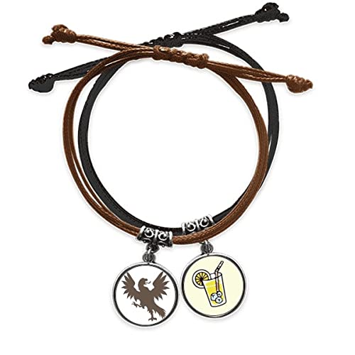 Bracelet vautour en corde jaune et cuir pour vos sorties et voyages de l'été