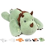 Niuniu Daddy 24" | 3.5 Pound Weighted Dinosaur Stuffed Animal, Giant Weighted Green Dino Plush Toy Body Pillow for Girl Boy Adult Kid with Soft Fur Pillowfort Stuffy for Christmas Birthday Present