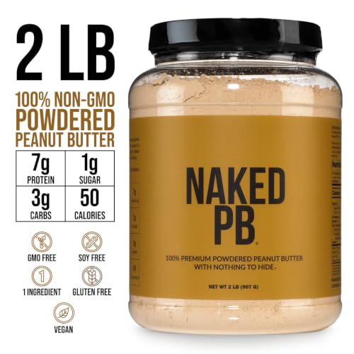 Image of 2 LB Powdered Peanut Butter from US Farms - Bulk, Only 1 Ingredient - Roasted Peanuts, Vegan, No Additives, Preservative Free, No Salt, No Sugar - 76 Servings - NAKED PB