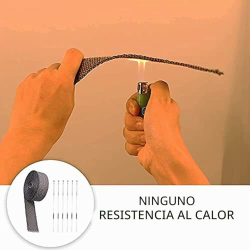 Miniatura 5 de 30m Cinta Anticalorica Para Escapes Foneso Cinta De Escape Con 24 Bridas Metálicas, Cinta Anticalorica Escape Aislante De Fibra Para Colector De Escape De Motocicleta