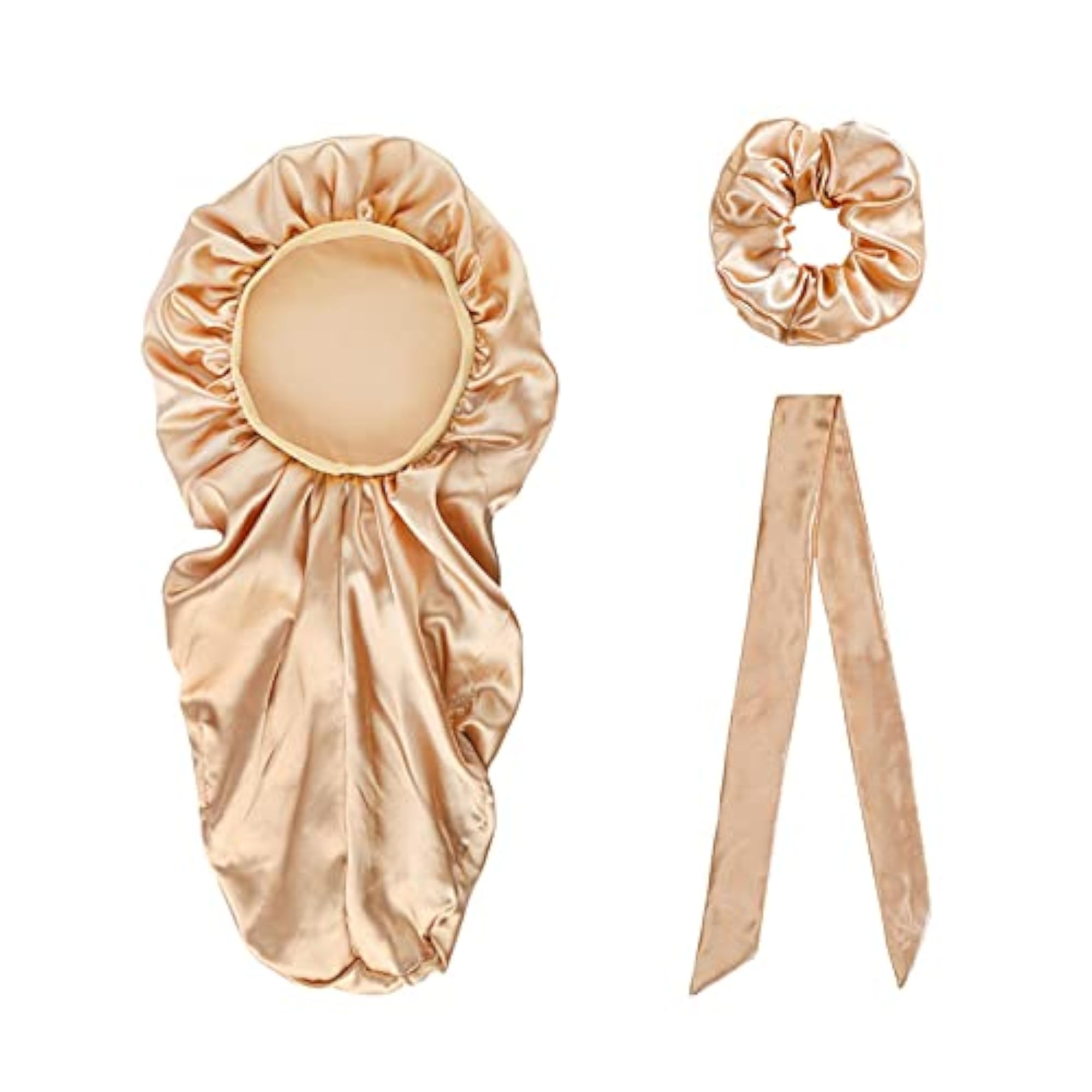 Comfortable Silky Long Satin Bonnet Sleep Caps