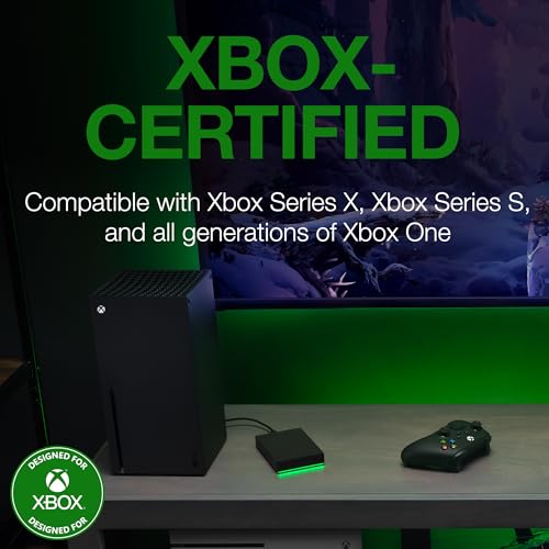 Seagate Game Drive for Xbox 5TB External Hard Drive Portable HDD - USB 3.2 Gen 1, Black with Built-in Green LED bar, Xbox Certified, 3 Year Rescue Services (STKX5000403) - Image 4
