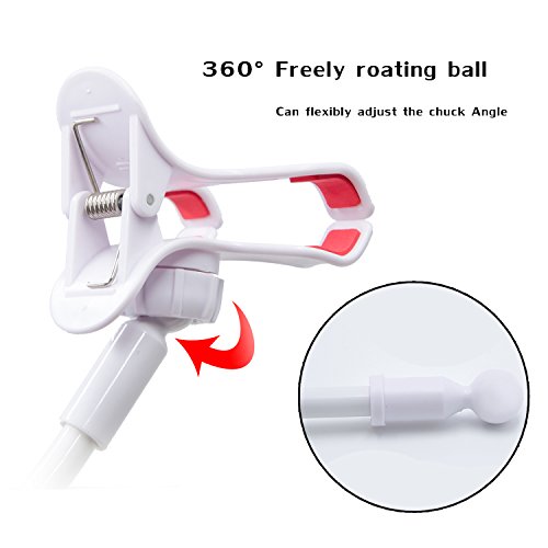 Auxo-Fun Cell Phone Holder, Universal Lazy Bracket Mobile Phone Stand, Flexible Gooseneck Long Arm Clip (White) #TOP2
