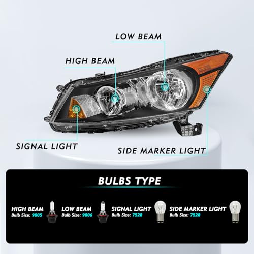 TUSDAR 2008–2012 Honda Accord Sedan Headlights | OEM Replacement - Image 3