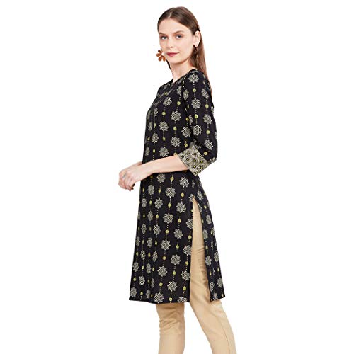 Image of Max Women Cotton Straight Fit Printed Straight Kurta