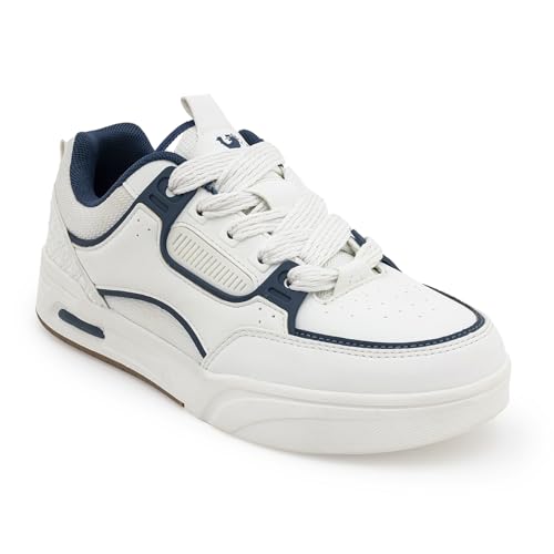 Image of Red Tape Women's Sneakers Blue Pu Round Toe Lace-Up Easy Movement