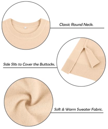 Image of TIYOMI Plus Size Sweaters for Women Oversized Pullover Crewneck Sweater Knit Side Split Casual Sweaters Fall Winter XL-5XL