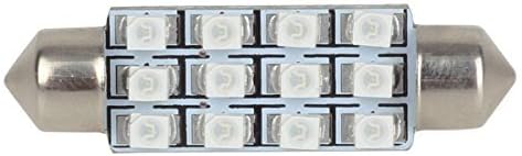 Partsam 2Pcs 42mm 211-2 212-2 578 LED Bright 12-3528 Chipsets 1.65 inches Interior Map Dome Lights Green