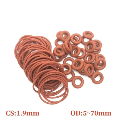 Junta tórica CS 1.9mm de silicona roja junta de goma impermeable 38mm 2