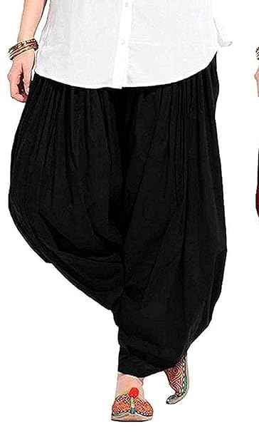 MR AJ OSP Woman's Plain Cotton Salwar Free Size || Plain Patiala || SEMI Patiala Pants || Solid Cotton Free Size (30 Upto 46)-picture-16