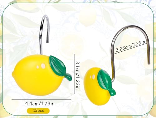 Anillos para cortina de ducha Whaline, ganchos decorativos de resina con acabado Premium 3
