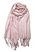 Achillea Soft Silky Solid Pashmina Shawl Wrap Scarf for Wedding Bridesmaid Dress (Baby Pink)