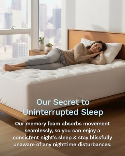 Image of ViscoSoft 2-Inch Memory Foam Mattress Topper Cal King - Reflex Cooling Gel Pad with Removable Washable Cover - CertiPUR-US & Oeko-TEX Certified