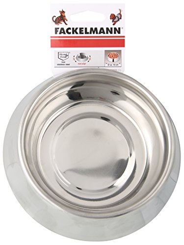 Fackelmann Tierfutternapf CAT&DOG, Futternapf aus Edelstahl, Fressnapf mit Anti-Rutsch-Fläche (Farbe: Silber), Menge: 1 Stück