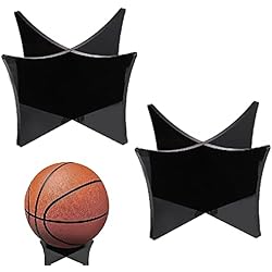 Soporte De Pelota Oporte De Baloncesto,Soporte para Balon,Soporte De Exhibición De Bola,Transparente Acrílico Soporte para Balones de Rugby,Balones de Baloncesto,Negro Base de Fútbol,Rugby,2 Piezas