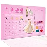 BRICH Schreibtischunterlage Kinder Mädchen mit Prinzessinnen-Muster – Rutschfeste & Abwischbare Tischmatte für Spielen, Malen und Basteln als Schreibtischschutz – Ideal für Kinderzimmer und