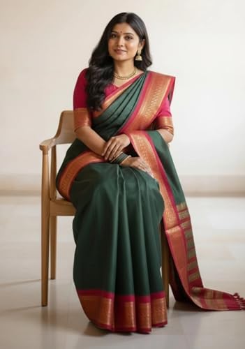 Image of SUPERLAXMI Self Design Kanjivaram Jacquard, Art Silk Saree
