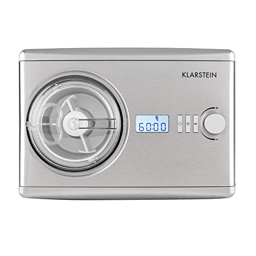 Klarstein Yo & Yummy 2-in-1 Eiscremebereiter & Yoghurt Maker Eiscremebereiter Joghurtmaschine Softeismaschine (1,5 Liter, 150 Watt, Timer, Restarbeitszeitanzeige, 150 Watt, Edelstahl) silber – Bild 4
