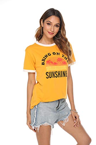 Nlife Bring On The Sunshine Graphic Long Sleeves Tees Blouses for Women Tops Sweaters for Women