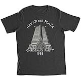 Mens Nakatomi Plaza Christmas Party 1988 T Shirt Funny Sarcastic Novelty Tee for Guys (Heather Black - Nakatomi) - L