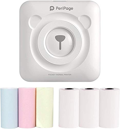Mini Impresora Térmica Movil,Impresora Fotográfica de Bolsillo,304 dpi,con Bluetooth Portátil,con 6Rollos de...