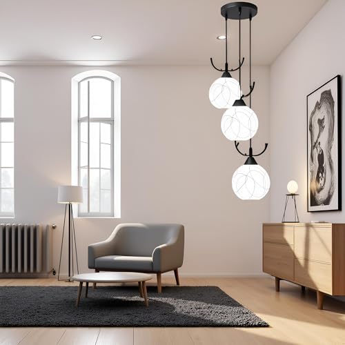 BrightLyt Deer Horns Hanging Lights for Living Room|Dining Table, Hanging Pendant Lamps for Home Decoration| Hall, Pendant Lights for Ceiling/Restaurant (Jhoomar| Chandelier)