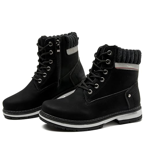 sofysofy Women Work Boots - Waterproof Hiking Outdoor Lightweight Construction Composite Comfortable Zipper Hiking