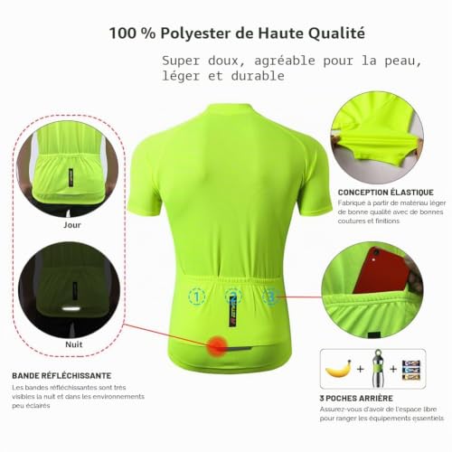 FEIXIANG Maillot Cyclisme Homme, Manche Courte Tenue Maillot Route Vélo Jersey Cycliste Respirant Séchage Rapid – vue 5