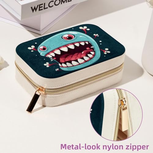 Boîte à bijoux double couche portable motif dents mignon - 7