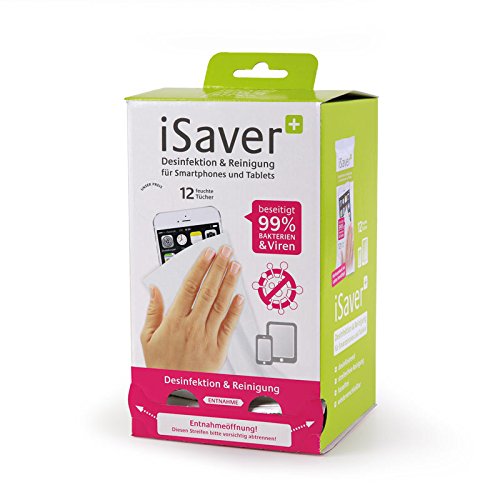 + feuchte Desinfektionstücher (24er Spenderdisplay), Desinfektion & Reinigung für Smartphone, Tablet, Tastatur, Monitor und Maus