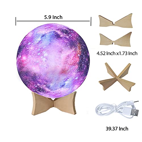 Lámpara de mesa luna LED 16 colores con control remoto miniatura 2