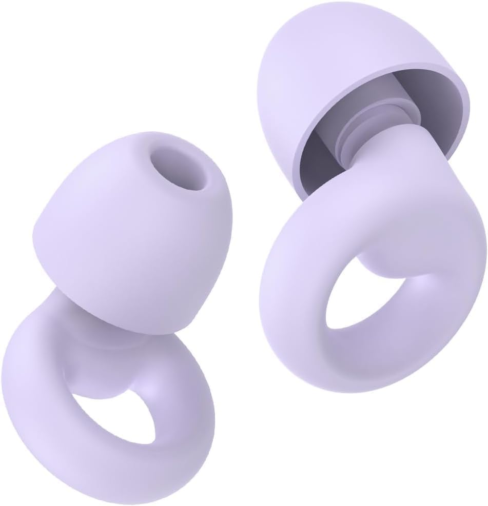 Bouchons d'oreille pour dormir avec réduction du bruit de 46 dB, personnalisables, réutilisables, avec étui et 7 bouchons d'oreille en 4 tailles (XS/S/M/L) pour le travail, l'apprentissage