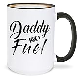 shop4ever Daddy Fuel Ceramic Coffee Mug Cup, Gift for Dad 15 oz. (Black Handle)