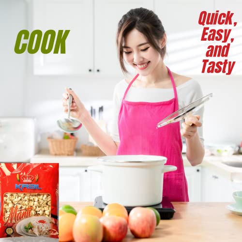 Kral Manti Traditional Delicious Turkish Stuffed Manti (Turkish Ravioli) Dumplings, Easy Meal, Practical Pasta from Turkey, Quick Meal, Turkish Cuisine, 0.55lb (250g)