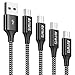 Produktbild AVIWIS Micro USB Kabel [4Pack 0.3M+1M+2M+3M] Nylon Micro USB Ladekabel Schnellladekabel High Speed Android Ladekabel für Samsung Galaxy S7/ S6/ J7/ Note 5, Xiaomi, Huawei, Wiko, Echo Dot -Schwarz