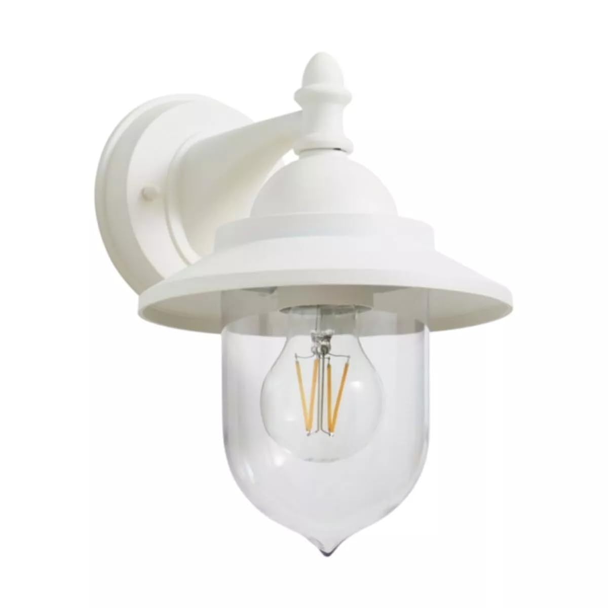 Applique da Esterno Vintage con Attacco E27 – Lampada da Parete in Alluminio IP44, Stile Classico Retrò, Illuminazione per Giardino, Terrazzo e Balcone, Max 60W (Bianco, Stile 1)