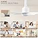 NIORSUN Socket Ceiling Fans with Lights and Remote,3 CCT 3000K-6000K, Socket Fan Light with Dimmable Led Light Bulb, Screw in Small Ceiling Fan for Bedroom Living Room Kitchen Garage(White)