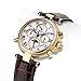 Stauer Gold Finished Graves '33 Wristwatch – Automatic Watch for Men with 39mm Gold Finished Casing – Moon Phase Watch with Brown Leather Band