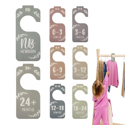 Divisores de armario de tamaño bebé, bonito juego de separadores de madera para guardarropa de bebé, divisores de almacenamiento de ropa para niños y niñas, bebés de hasta 24 meses