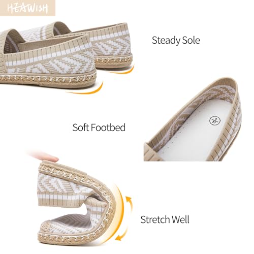 HEAWISH Ballet Flats for Women Loafer Slip on Shoes,Breathable Womens Shoes Dressy Casual Espadrilles for Women Rope Loafer Flats4
