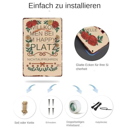 Placa de bienvenida metálica con acabado floral artesanal para decoración exclusiva 7